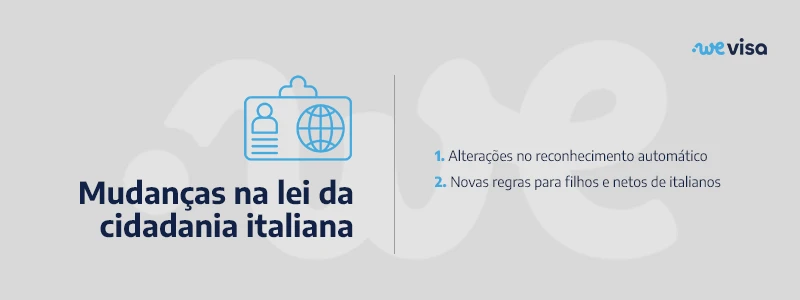 Mudanças na lei da cidadania italiana: alterações no reconhecimento automático e novas regras para filhos e netos de italianos.